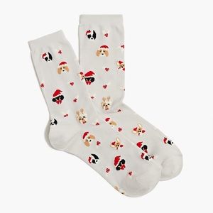 J. Crew Women’s Santa dog trouser socks BN538 - NWT